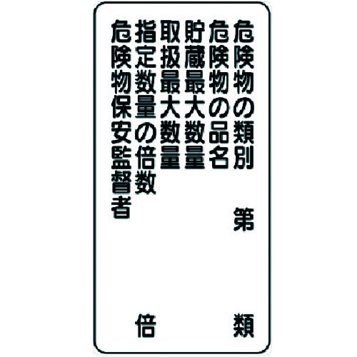 【TRUSCO】ユニット　危険物標識（縦型）危険物の類別・エコユニボード・６００Ｘ３００